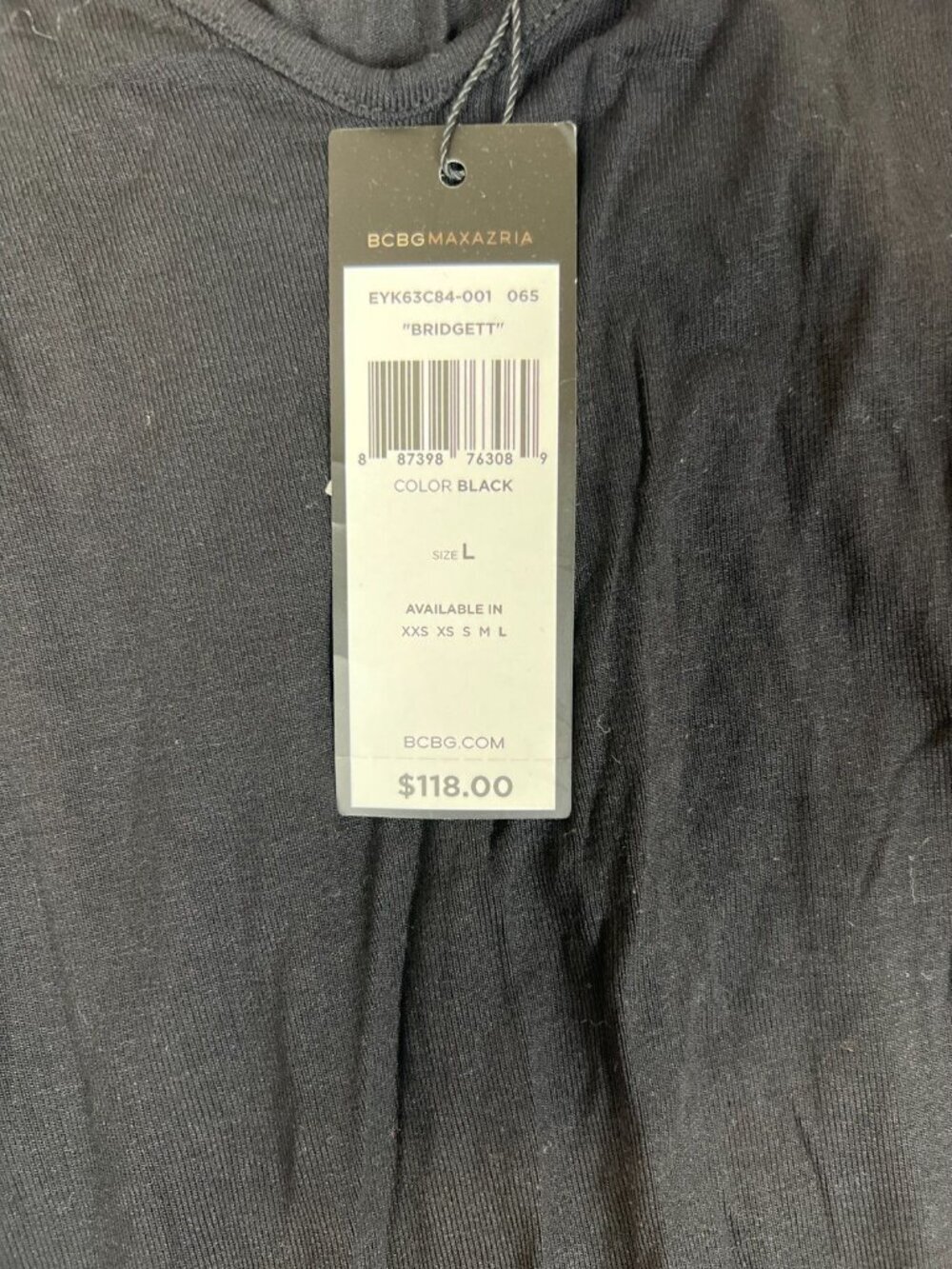 BCBGMAXAZRIA Women Large Black Bridget Lace Trim Slip Dress NWT - Picture 4 of 8